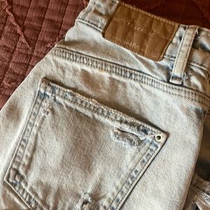 Zara high waisted blue jean cut off shorts! Very distressed!! Size US 2 EUR 34